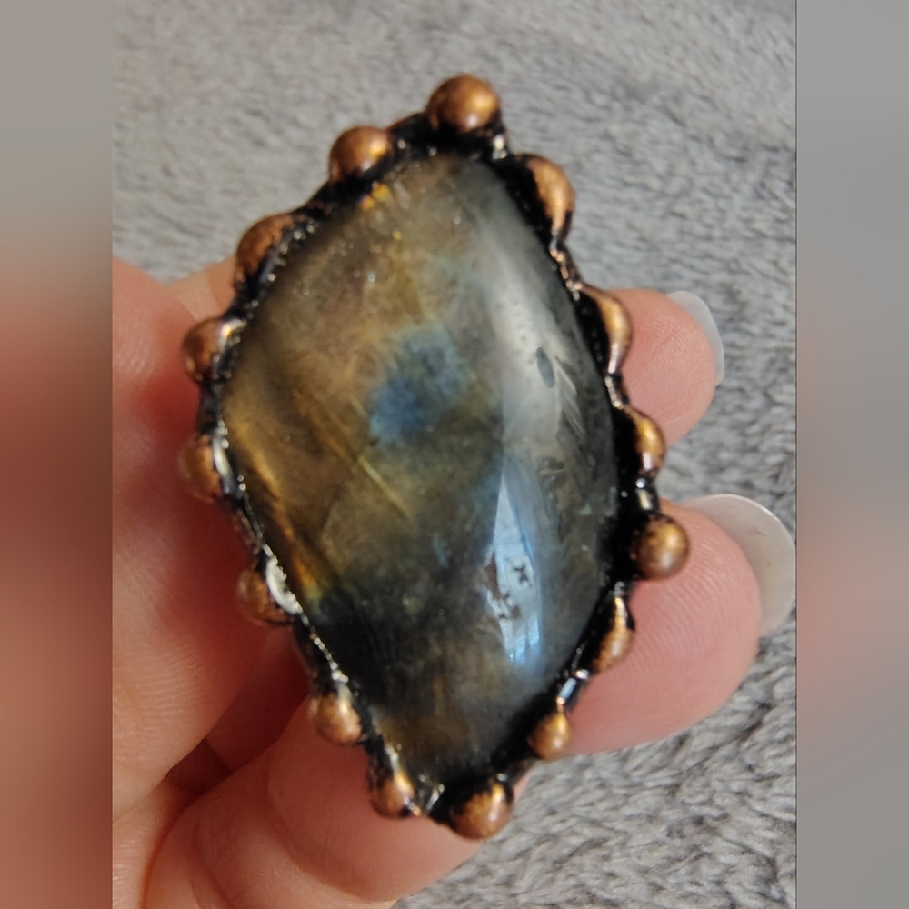 Natural Labradorite Statement Ring - image 3